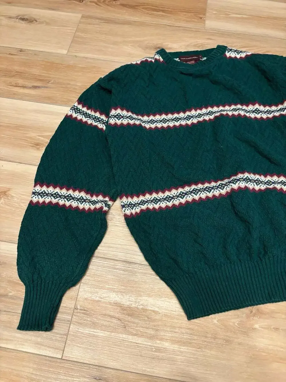 Rare Vintage Chaps Ralph Lauren Cotton Fair Isle Stripe Sweater